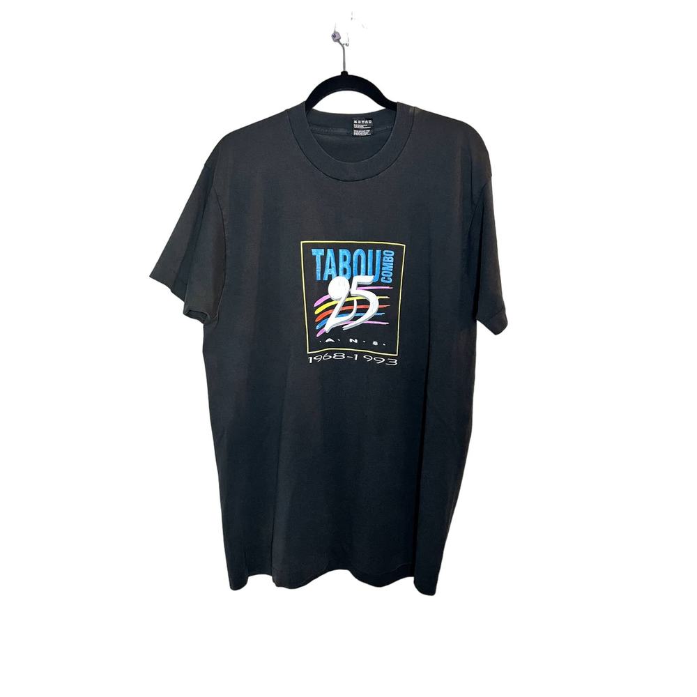 Vintage Tabou Combo 25 A.N.S 1968-1993 mens black short sleeve tshirt XL